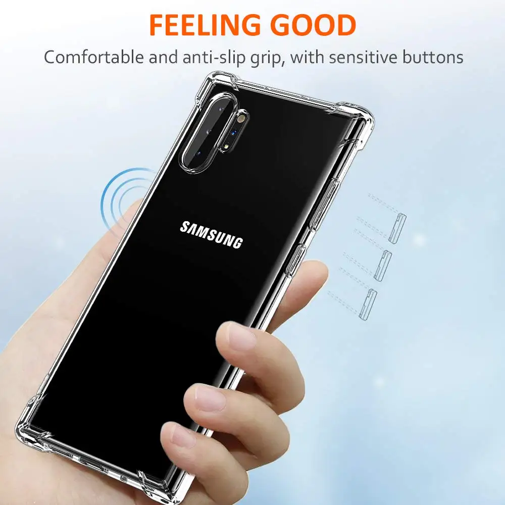 Case For Samsung Galaxy Note 10 Plus 9 S10 S9 S8 S10e Shockproof Crystal Clear Slim Soft TPU Protective Cover Phone Accessories |