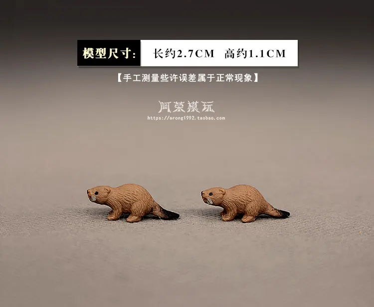 

Cartoon Wild Animal Model Ornaments Amphibians Small Beaver Fairy Garden Moss Miniature Decoration Action Figures Figurine Toys