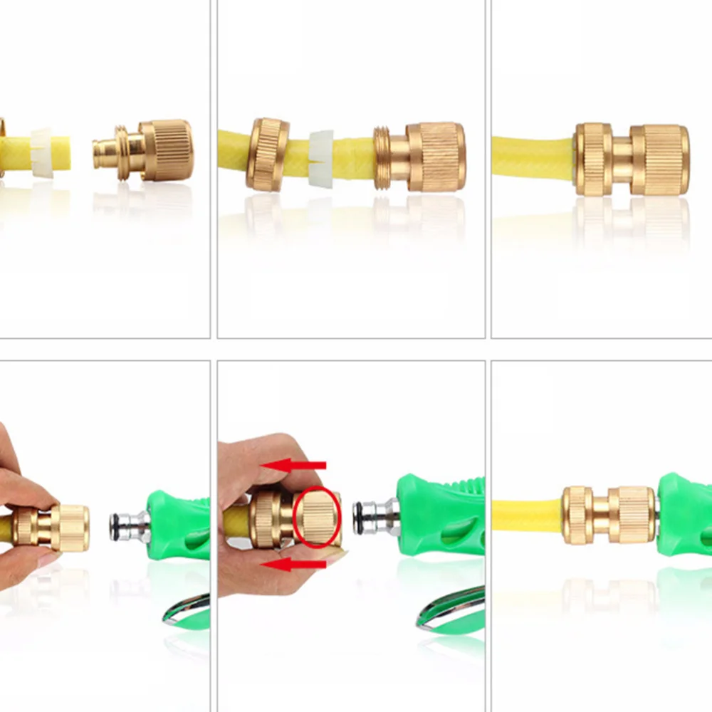 

8PCS/Set Aluminum Quick Connector Garden Hose Fitting Garden Hose Water Hose Connectors 1/2 Inch External Thread Female and 3/4