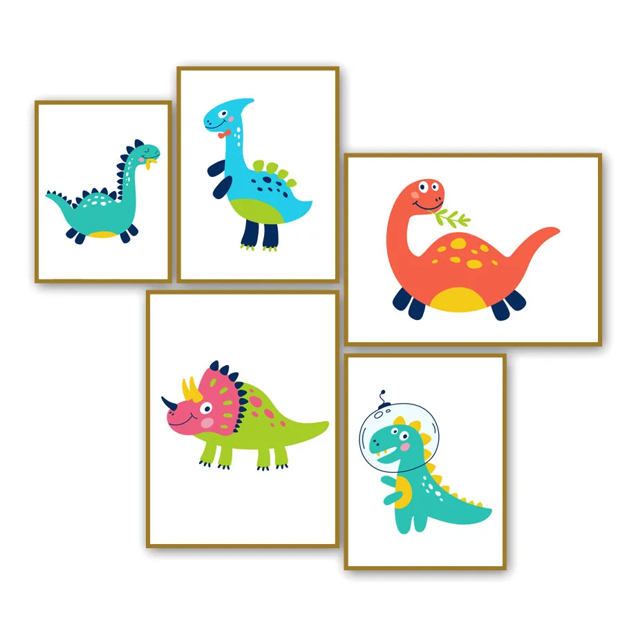 Настенные художественные картины на холсте с мультяшными красочными