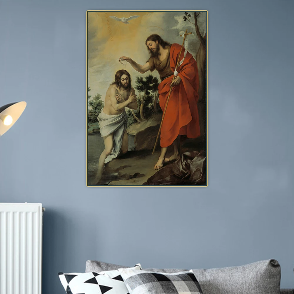 

Citon Murillo《The Baptism of Christ》Canvas Art Oil Painting Artwork Poster Picture The Wall Background Decorations Home Decor