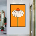 Цветок цветочной маргаритки в стиле ретро 70-х Апрельский цветок фотография на холсте Настенная картина для гостиной настенный Декор