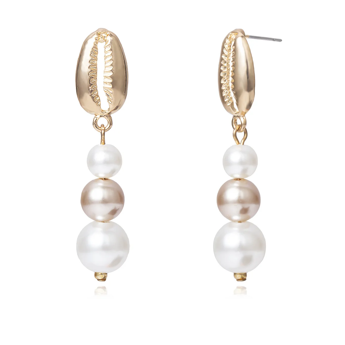 Marine Pearl Shell Geometric Earrings for Women Girls Wholesale Heart-shaped Creative Temperament Female Accessories | Украшения и