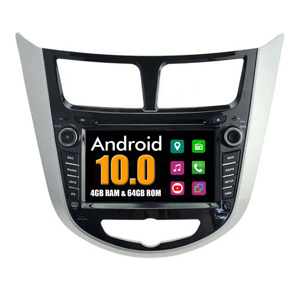 Автомобильный мультимедийный плеер RoverOne для Hyundai Verna Solaris Accent I25 Android 10 0 сенсорный