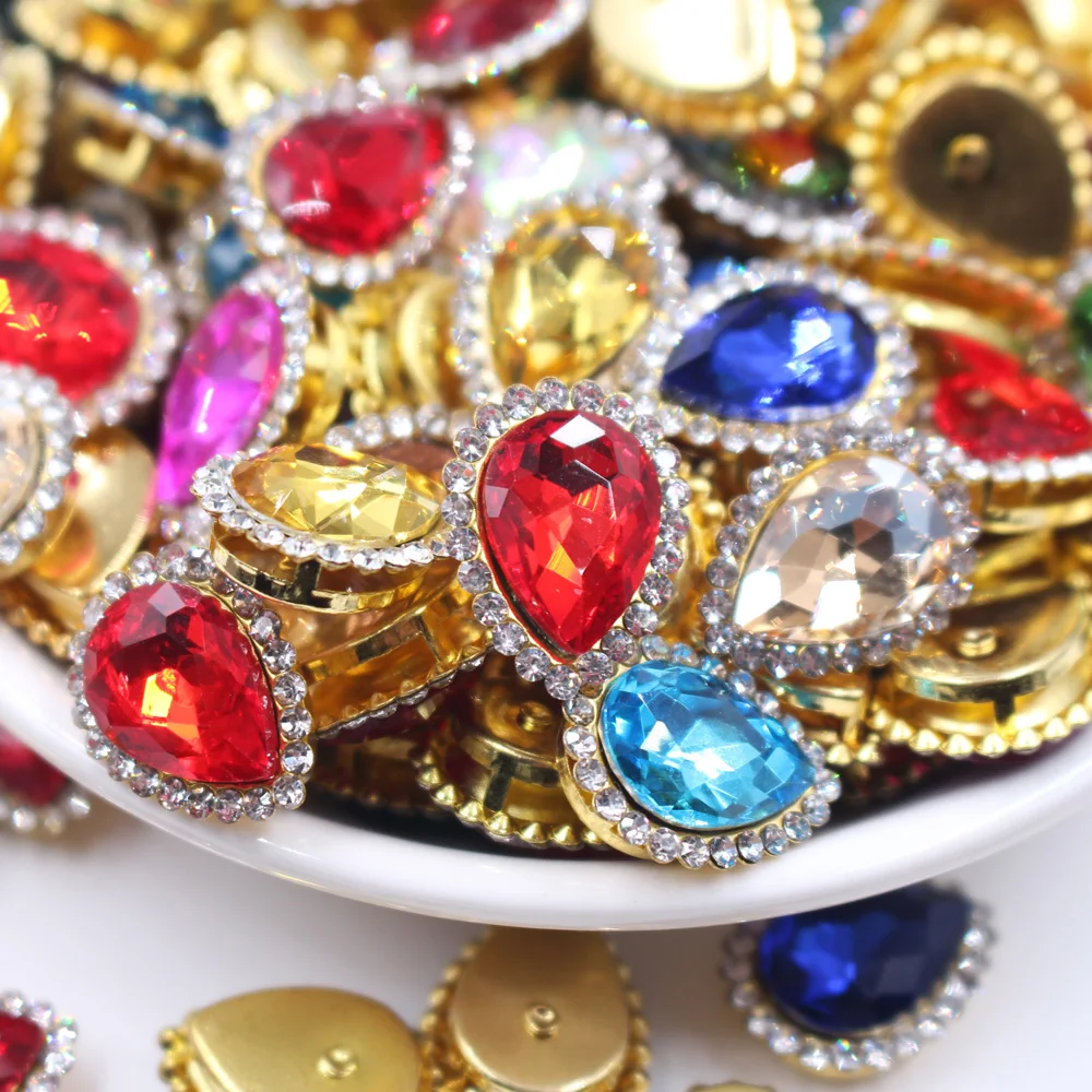 Коготь чашки Стразы Strass 10 мм 20 шт. кристаллы стекло золото база цветок горячей