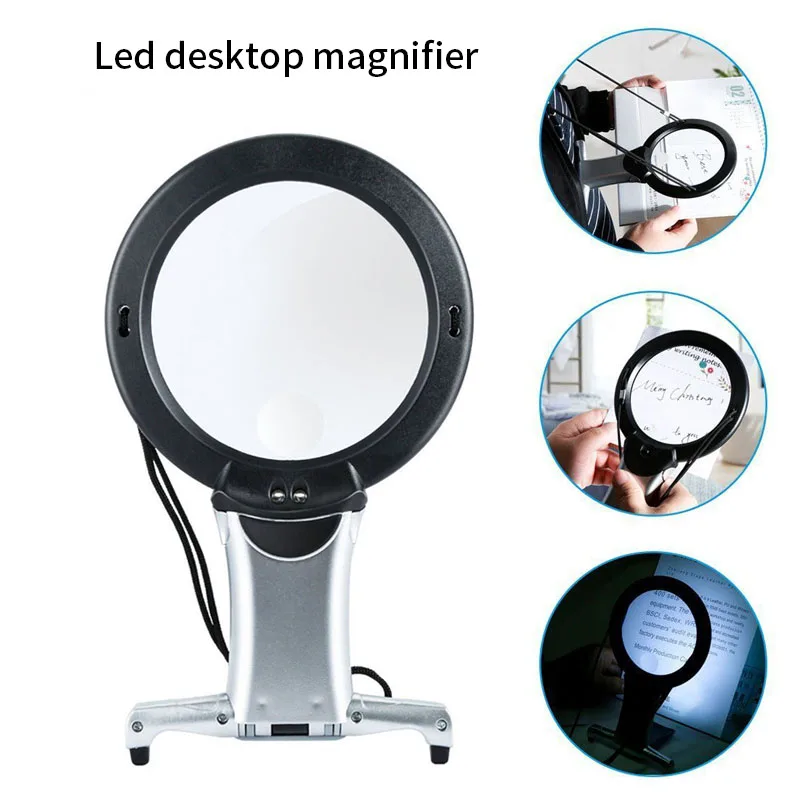 Новый ручной светодиодный лупа светящаяся бижутерия для чтения шеи