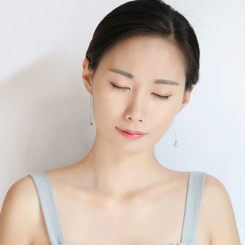 Асимметричные серебряные цветные милые длинные висячие серьги с кошками