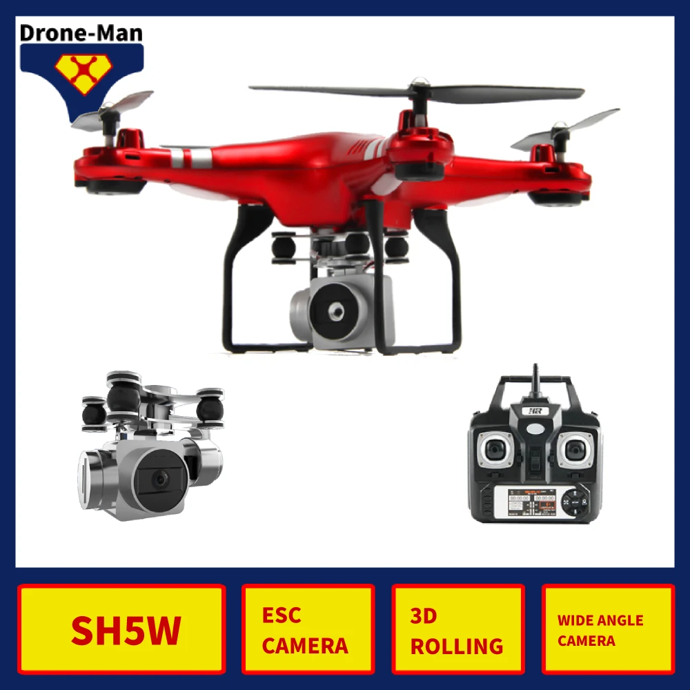 SH5W профессиональная ESC широкоугольная камера Дрон wifi HD FPV Дрон на ру воздушный Квадрокоптер вертолет селфи игрушки малыш