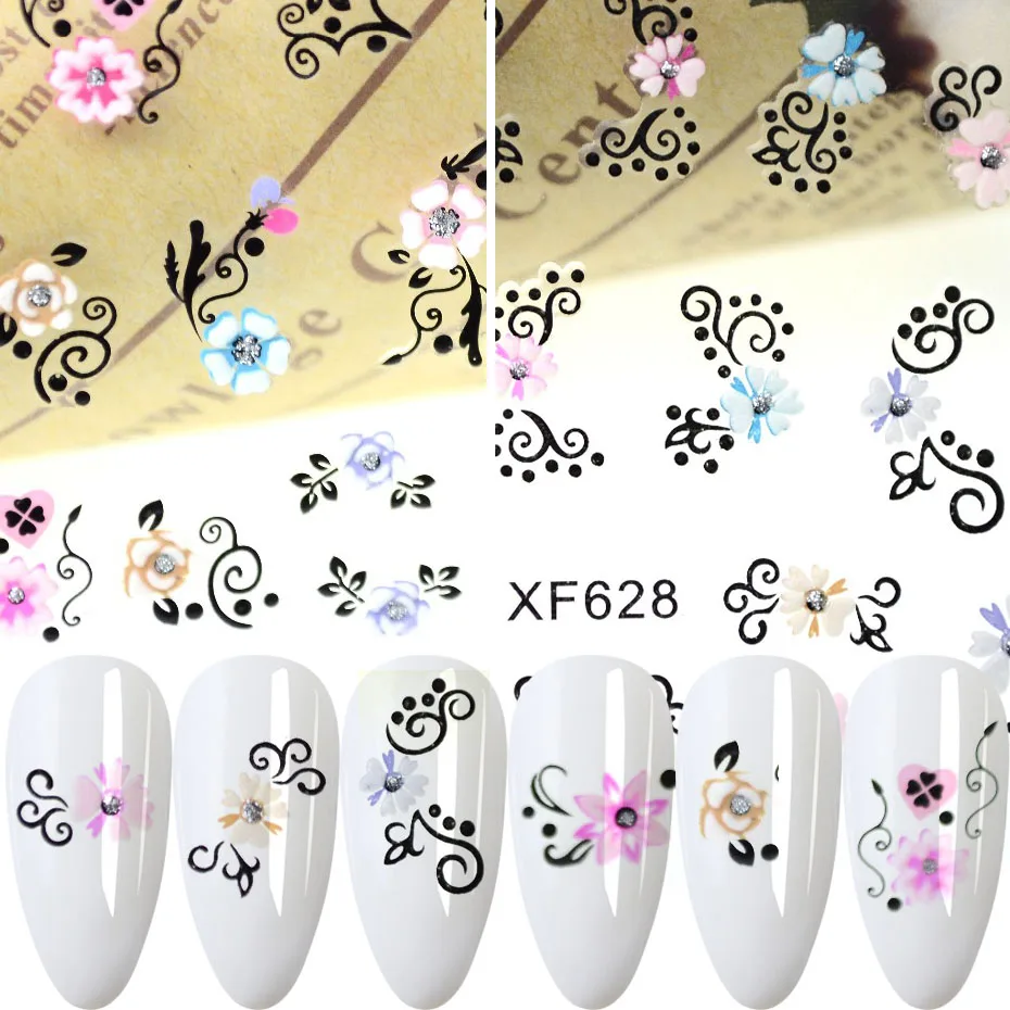 30 шт. 3D наклейки для ногтей цветы бабочки|stickers for cell phones|sticker diamondsticker protector |