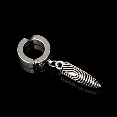 K10 silver Корейская унисекс черная титановая сталь Панк Крест Кафф Ушная клипса серьги для мужчин/wo мужчин ухо гвоздь серьги без пирсинга - Окраска металла: K10 silver