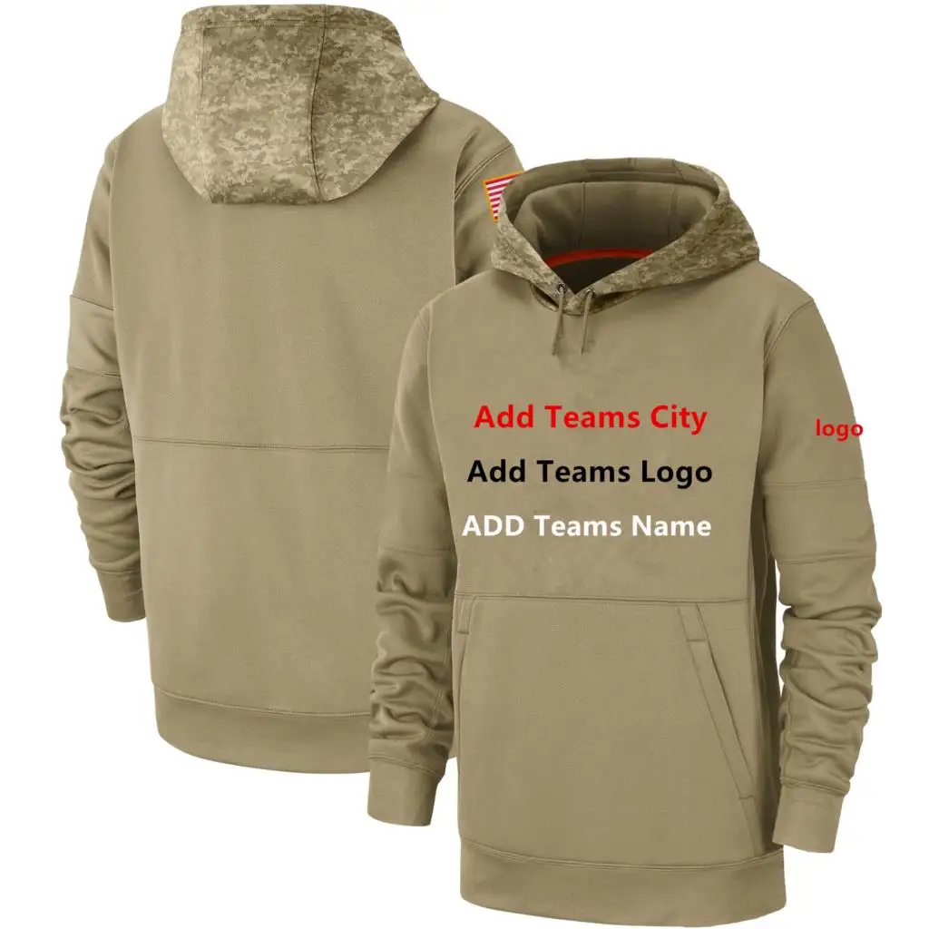 

Custom Stock Men's USA Flag Tan 2019 Salute to Service Sideline Therma Pullover Performance Hoodie pocket Hoodies Sweatshirt 3D