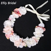 efily handmade wreath flower headband for women hair accessories wedding bridal crowns and tiaras party vacation hairbands gift