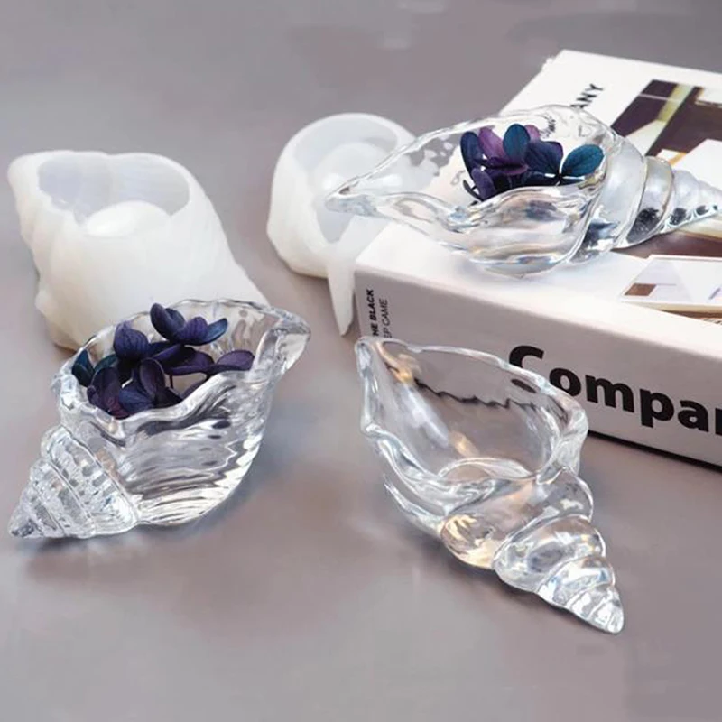 

Resin DIY Epoxy Three-dimensional Conch Makeup Egg Storage Shell Marine Silicone Mold