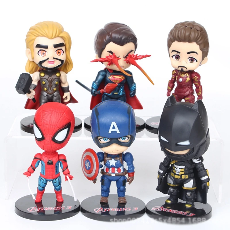 Фигурки Марвел 10 см 6 шт./комплект реквизит украшения для торта игрушки Человек