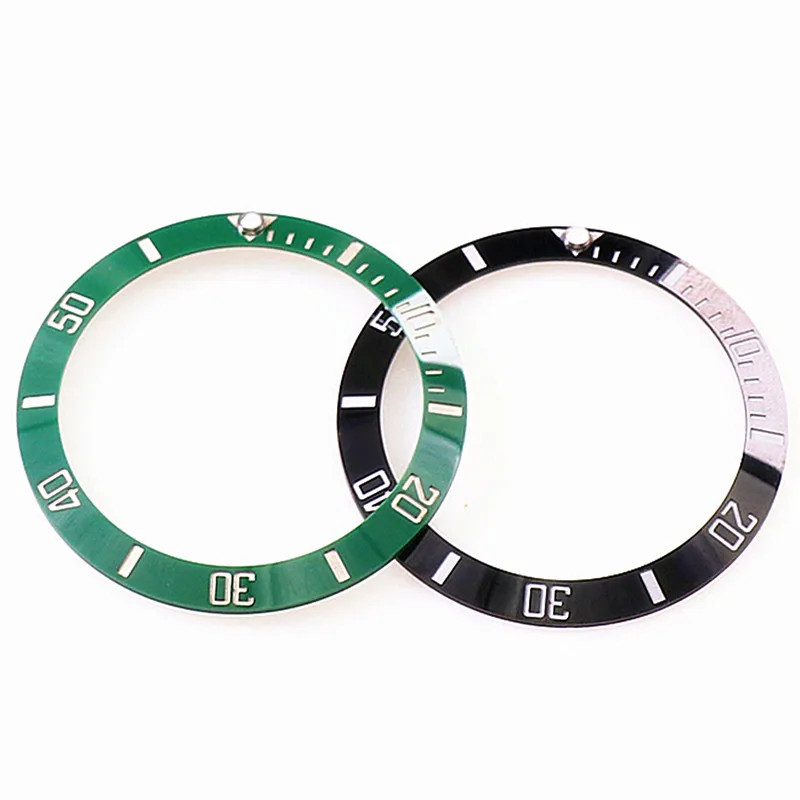 

38mm black green ceramic luminous watch ring insert RLX SUB 40mm Submarine 116610LVN bezel noob ar vr clean zz factory case