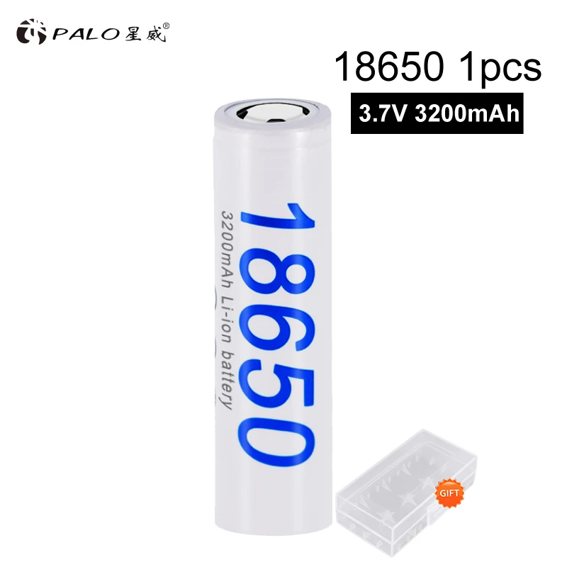 PALO Новые Оригинальные 3,7 V 3200mAh 18650 Батарея питания 18650 литий-ионные аккумуляторы для фонариков - Цвет: 1Pcs
