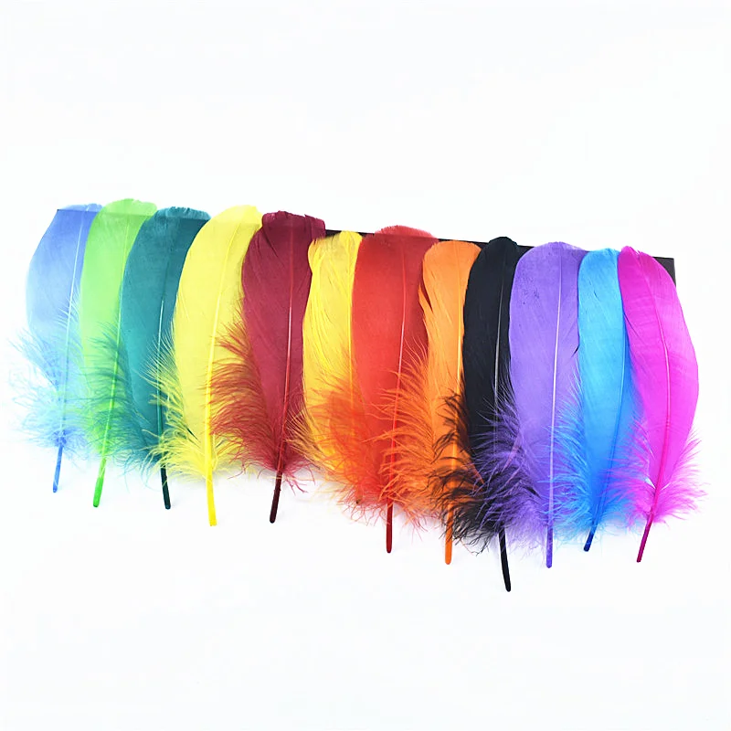 

100pcs goose purple feathers for crafts diy feathers for jewelry making needlework pluma wedding decoration accessories 15-20cm