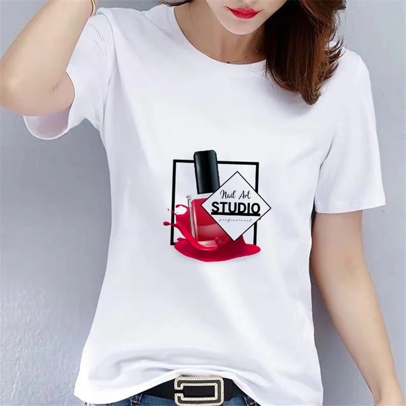 

Summer Women's T-Shirt Exquisite High-Heeled Shoes Printed Graphics Women's T-Shirt Harajuku Funny T-Shirt Women's Top T-Shirt