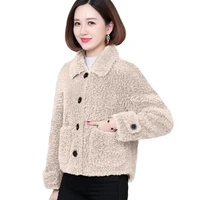 sheep like shearling coat women 2021 winter wew short short small top coat imitation lamb wool granular fleece short jacket a580