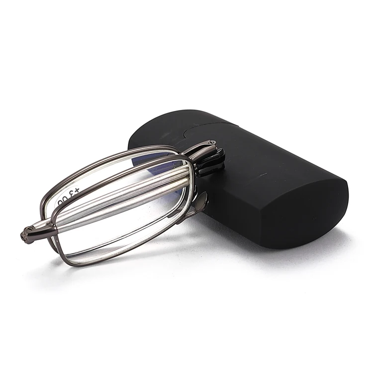 Складные очки для чтения с титановым сплавом мини-кошелек защитой от УФ