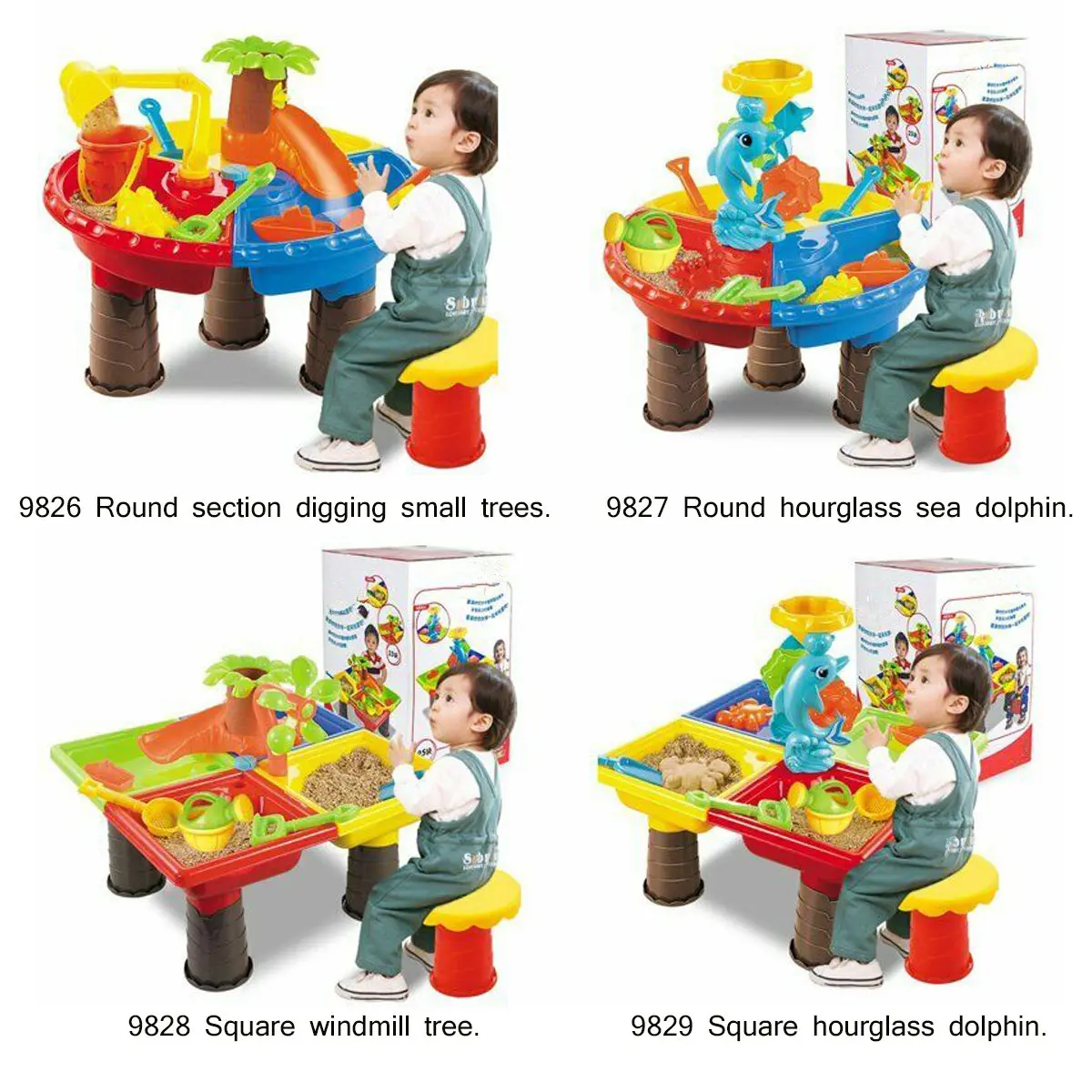 

Children Kids Sand Bucket Water Wheel Table Sandpit Toys Play Set Summer Outdoor Beach Sandpit Learning Education Toy