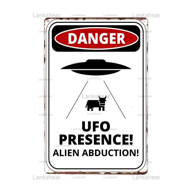 Винтажная площадь 51 жестяной металлический плакат НЛО наклеивание