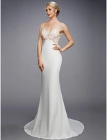 ha108 2020 graceful v neck beach wedding dresses backless 3d floral appliqued lace bridal gowns tulle vestido de novia plus size