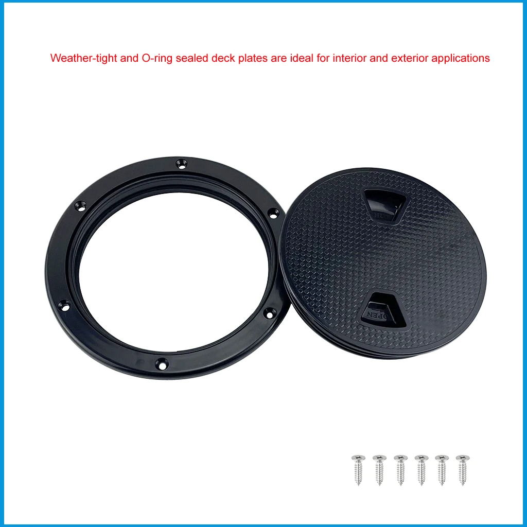 6-дюймовый пластиковый круглый люк для осмотра палубы, крышка, абс-пластик, винтовой монтаж, морской яхта, аксессуары для домов на колесах.