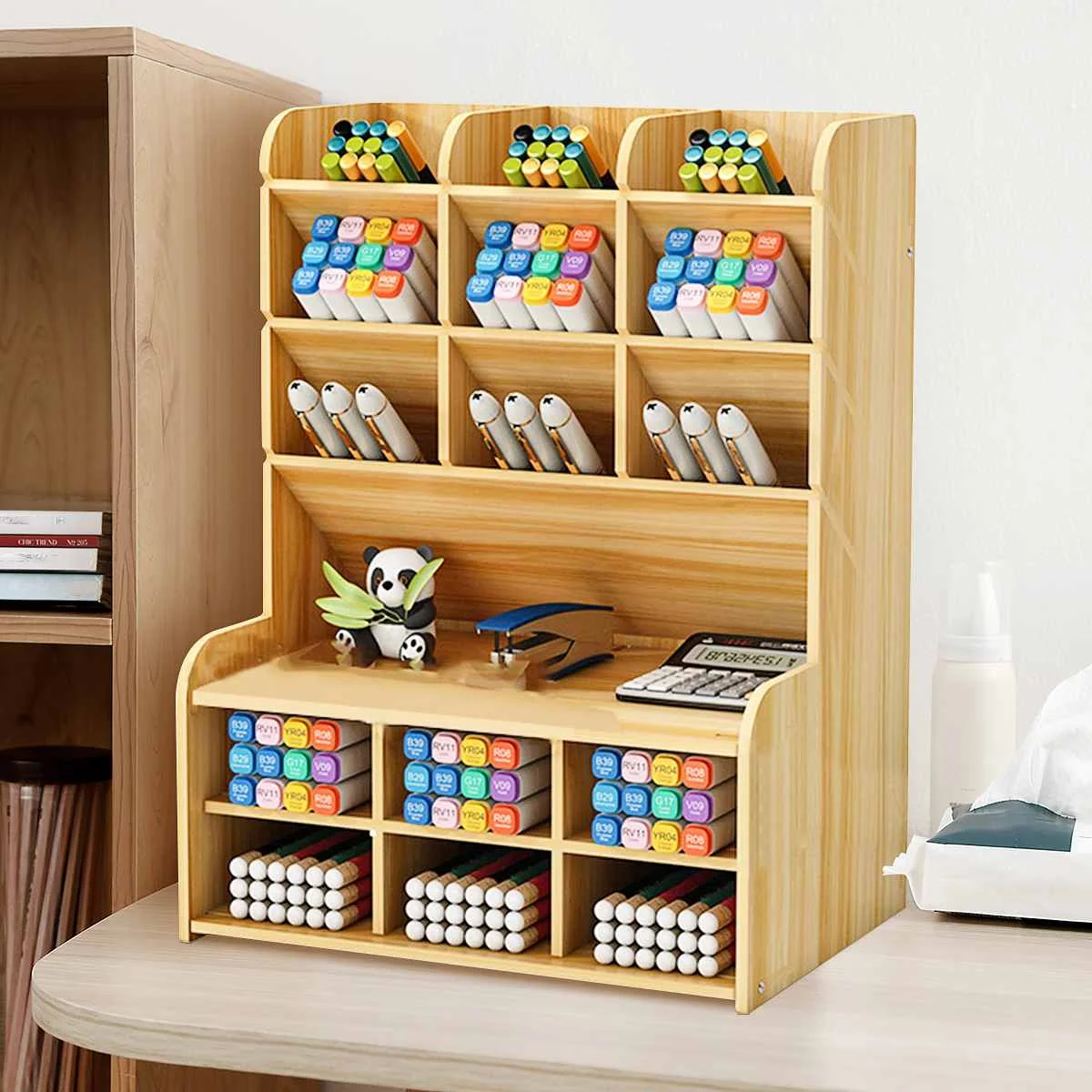 

Многофункциональный настольный деревянный держатель для ручек, 9 стилей, настольный органайзер для хранения, аксессуары для офиса и школы