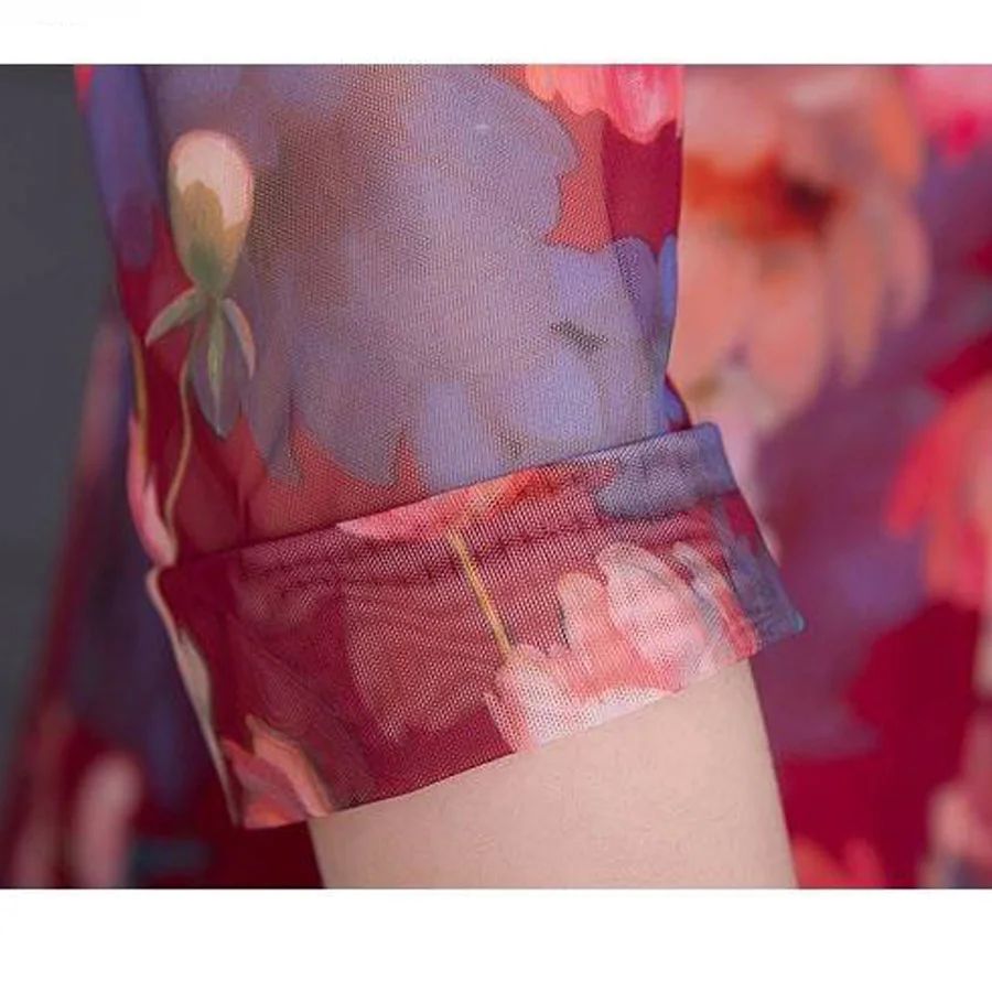 

New 2020 Summer Shirt Womens Tops and Blouses Floral Blouse Print Casual Female Plus Size 5XL V-neck