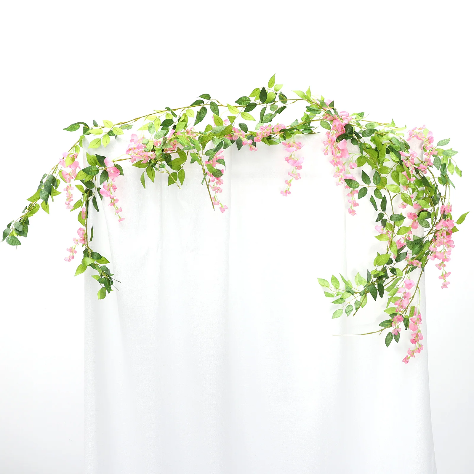 

Garland Silk Rose Hanging Rattan Plastic Fake Flowers Vine Ivy Leaf 4PCS 2M Artificial Wedding Decoration Imitation Plants