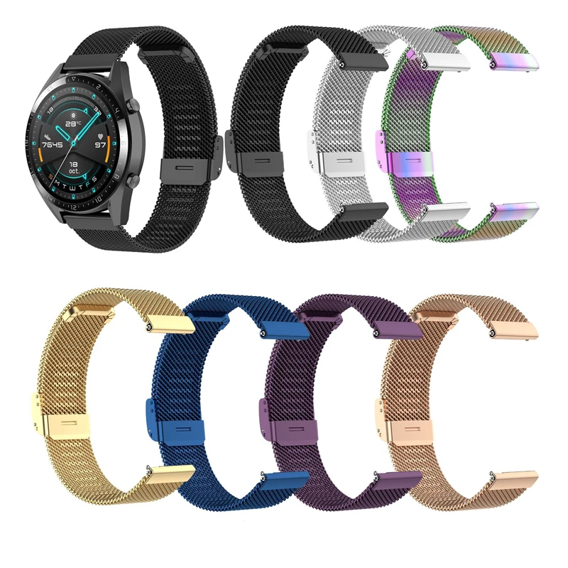 

Milanese loop 20mm 22mm For Huawei GT/2/2e strap/Active 2 46mm/42mm Gear S3 bracelet Samsung Galaxy watch 3 45mm 41mm watch band