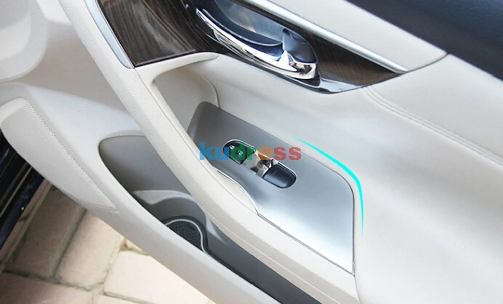 Для Nissan Teana Altima 2013 ABS Матовый автомобильный Стайлинг боковой двери подлокотник переключатель окна Крышка управления отделка 4 шт. LHD
