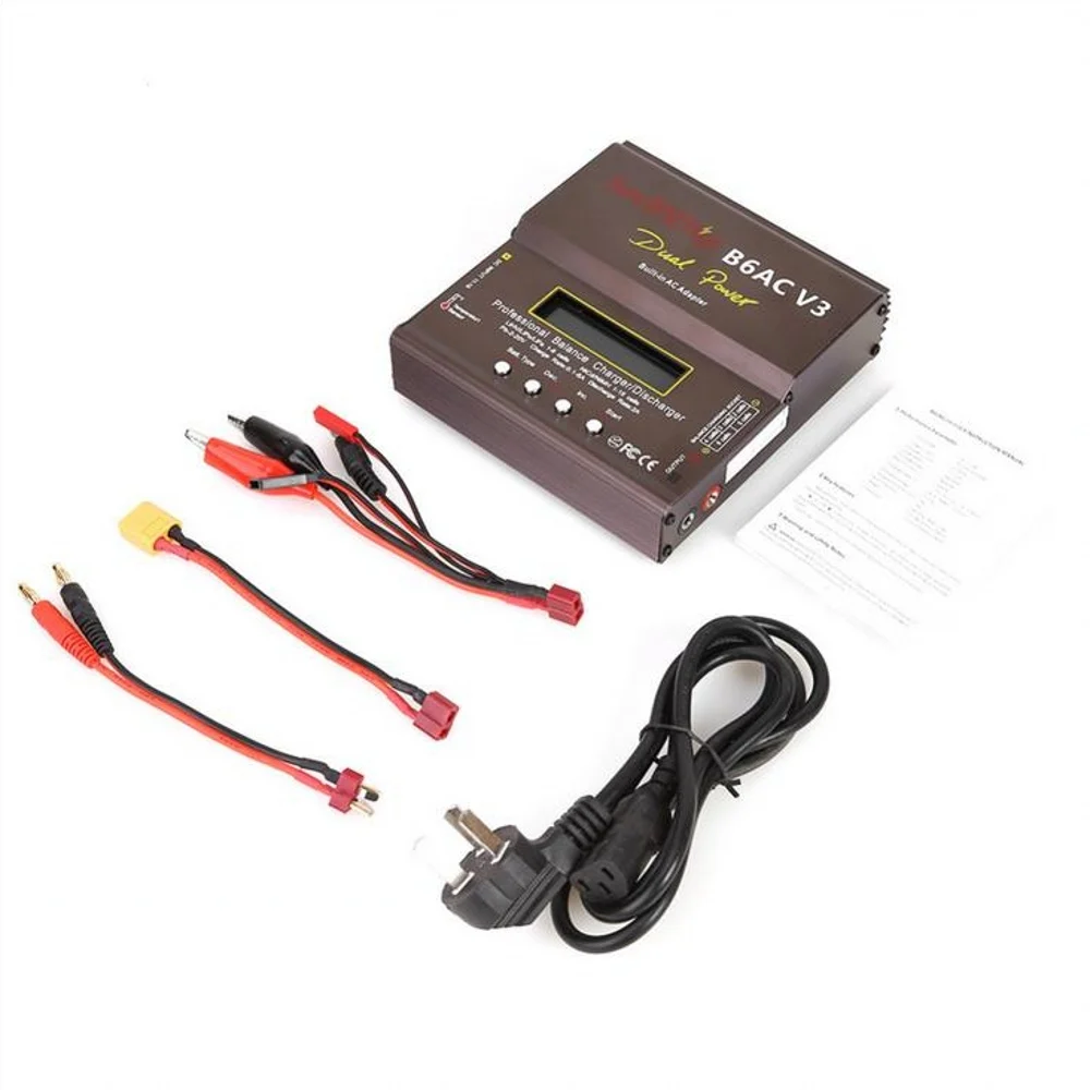 

Новинка B6ac V3 сбалансированное зарядное устройство 80 Вт Ni MH / Ni Cd аккумуляторная батарея Встроенный источник питания для авиамодели интеллектуальное зарядное устройство