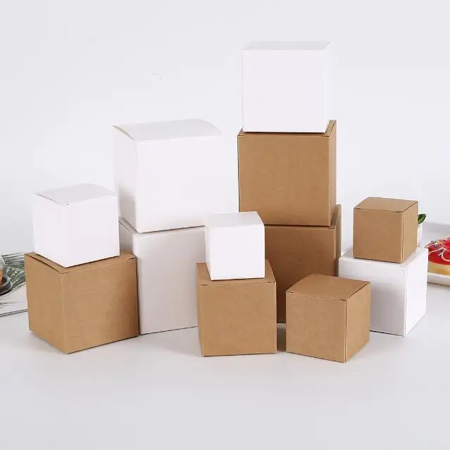 50 шт. крафт/белые подарочные коробки украшение для тортов упаковочная бумага