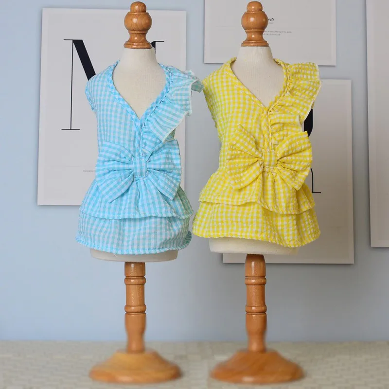 

Pet Dog Dress Breathable Spring Summer Pretty Bow Princess Dress Comfortable Durable Cute Doggy Costume