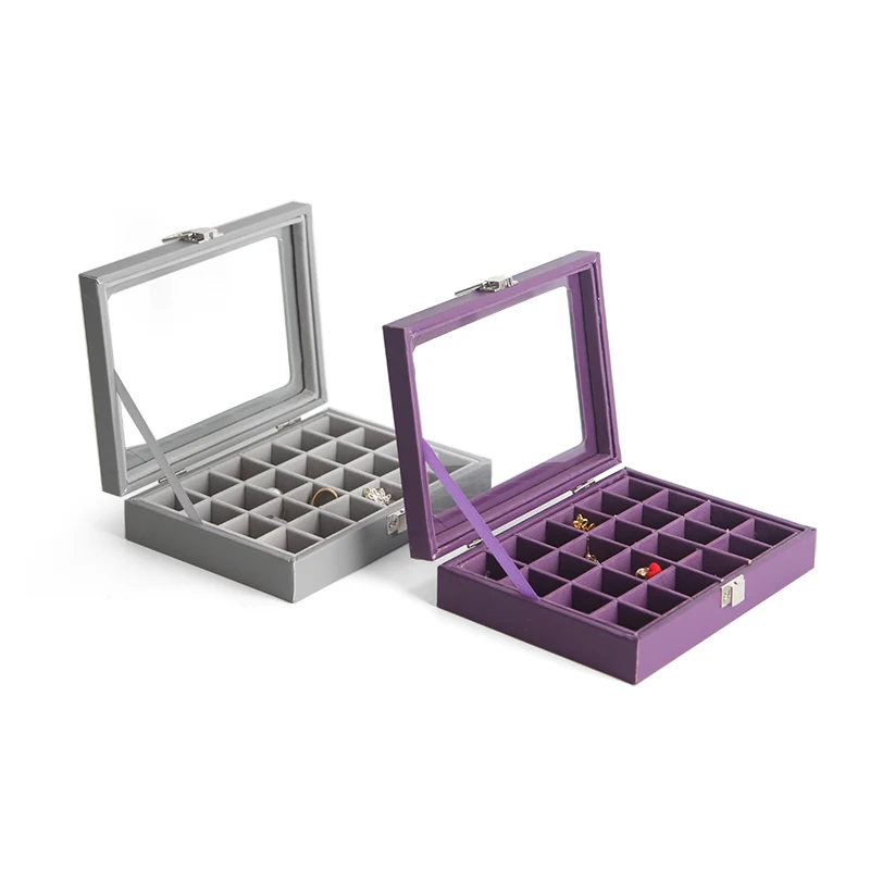 

Hot Sales fashion portable PU jewelry rings jewelry display tray bracket earrings jewelry storage cabinet display