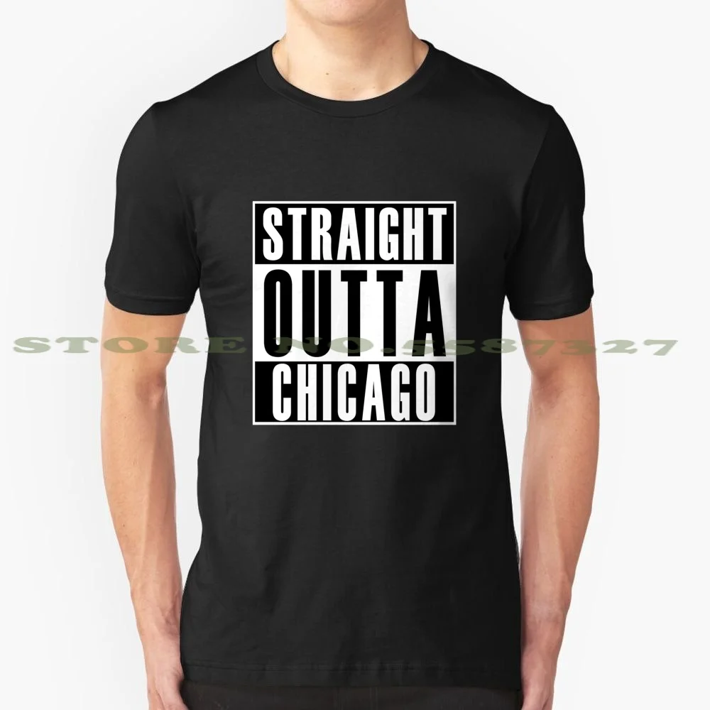 Прямые из Чикаго летняя забавная футболка для мужчин женщин Chicago Chi Town Compton прямые