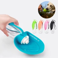 580ml portable pet dog water bottle soft silicone leaf design travel dog bowl for puppy cat drinking outdoor pet water dispenser