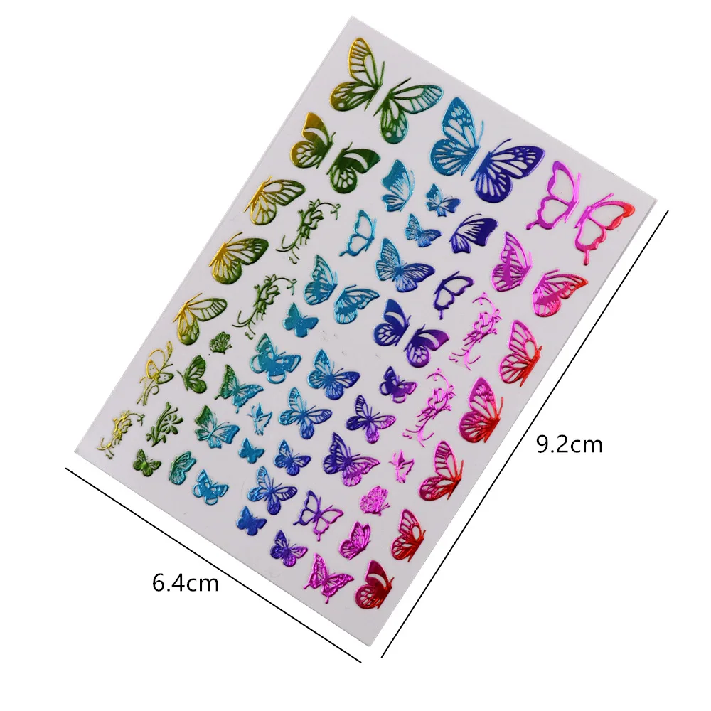 

16 Sheets/pack of New Luminous Butterfly Stickers Mixed Design Butterfly Nail Stickers DIY Nail Decoration 3D Manicure Decals