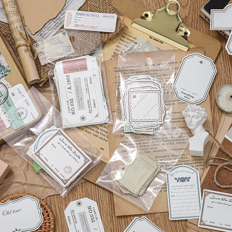 

Retro Collection Sticky Notes Memo Pad Diary Stationary Flakes Scrapbook Decorative Retro Travel Tag N Times Sticky Bookmark