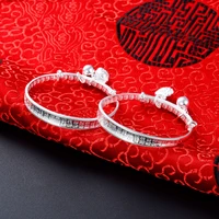 a pair s999 baby child bracelets bangles for kids classical pure s999 silver bracelet hand chain baby birthday fine jewelry gift