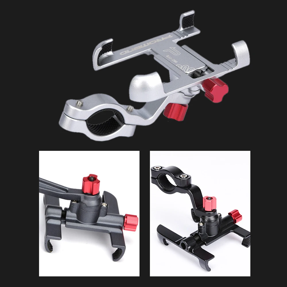 

Universal Bike Bicycle Phone Holder Racks Aluminum Alloy Motorcycle Handlebar Mount Non-Slip Mobile Cell Phone Clip for Bike