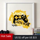 Игровой иллюстрационный постер Joypad, художественные принты на холсте для мальчиков, картина для игр Давайте играть, картина, декор для детской комнаты, Настенный декор