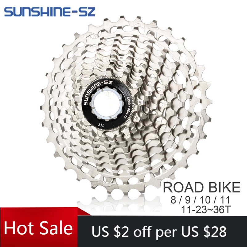 Кассета свободного колеса для велосипеда SUNSHINE 23 36T 8 9 10 11 скоростная стальная