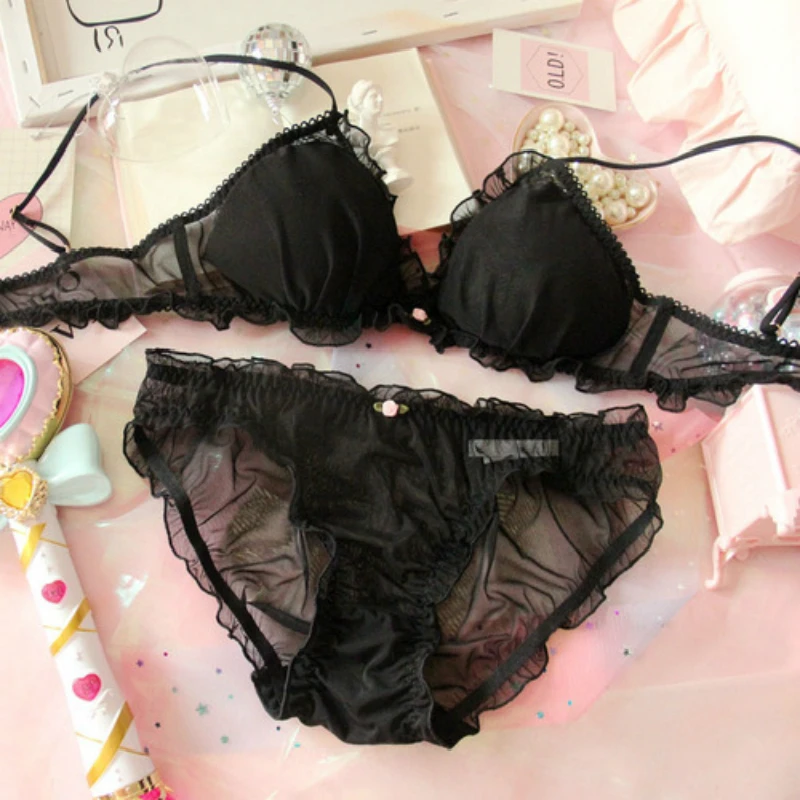 Кружевное нижнее белье с вышивкой Love тонкая чашка подкладкой женский