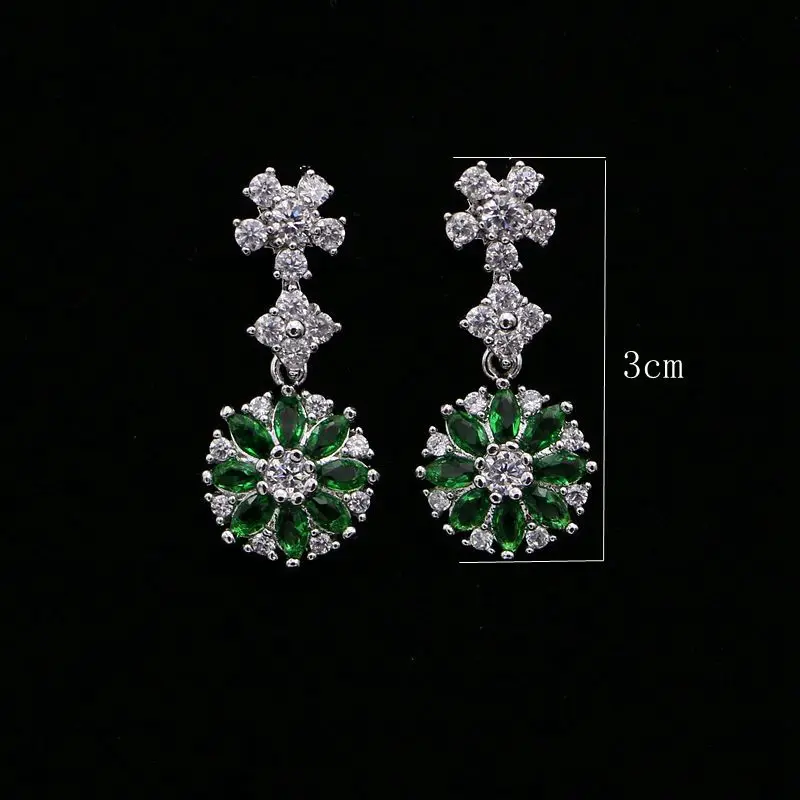 Элегантные ювелирные изделия из стерлингового серебра 925 пробы зеленые