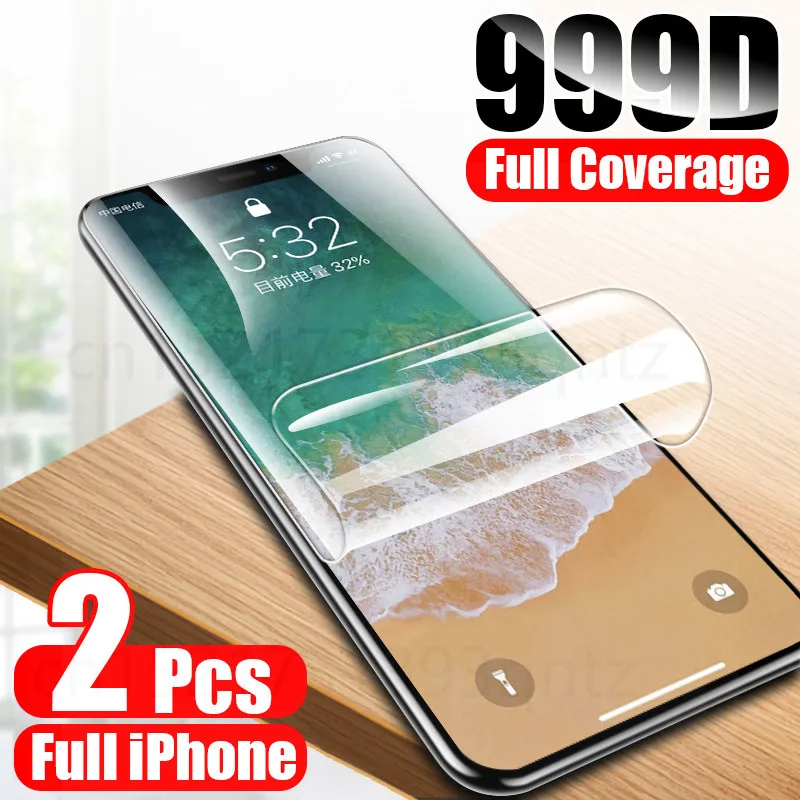 2 шт Гидрогелевая пленка для защиты экрана iPhone 7 8 Plus 6 6s SE 2020 мягкая защитная на 11 X XR