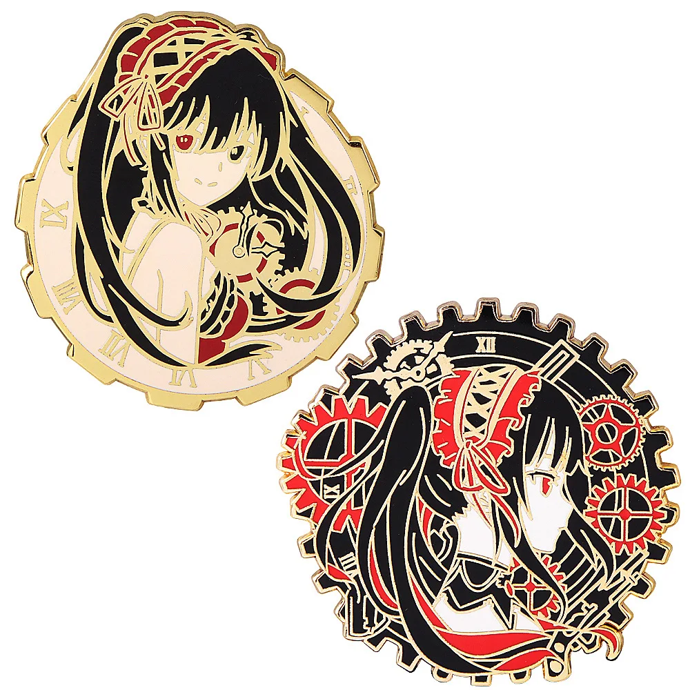 

Anime Peripheral Date A Live Tokisaki Kurumi Metal Badge Two-dimensional Cartoon Brooch Bag Pin