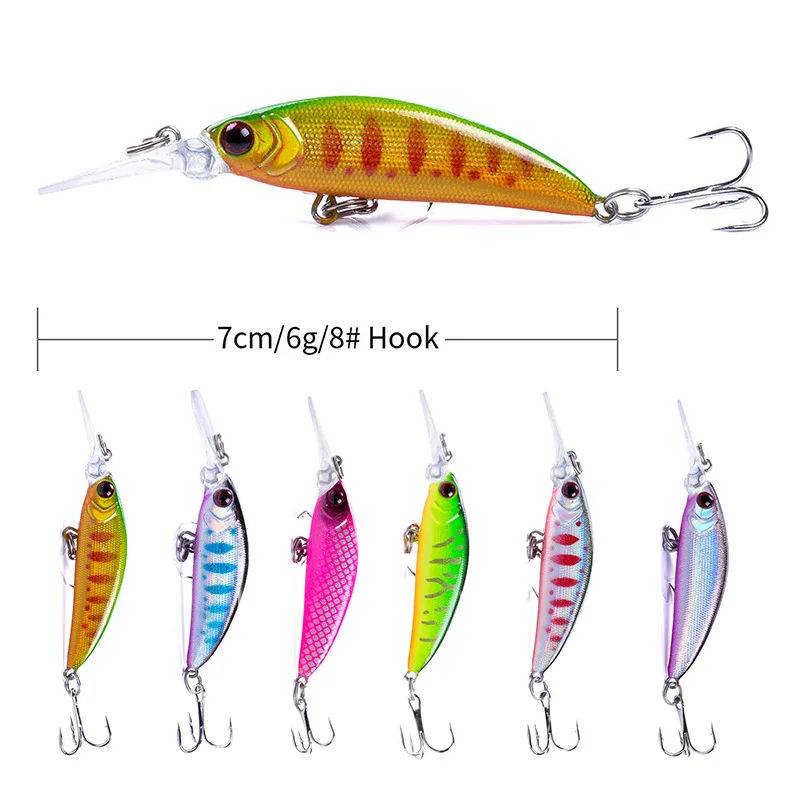 

7 см/6 г Тонущая жесткая приманка в виде гольяна, рыболовные приманки, мини-гольян, искусственная приманка, воблеры